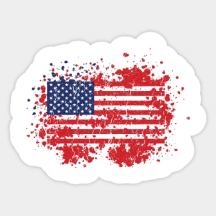 Distressed USA Flag Patriotic 4th Of July Celebration Sticker